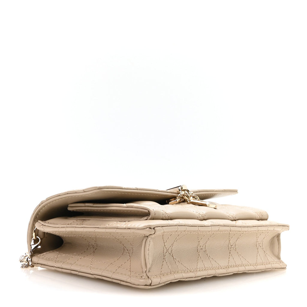 Lambskin Cannage Chain My Dior Daily Chain Pouch Powder Beige AT My store