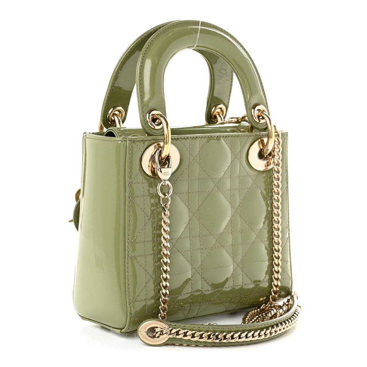 Patent Cannage Mini Lady Dior Dusty Green AT My store