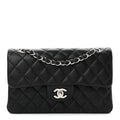 Lambskin Quilted Small Double Flap Black At My store