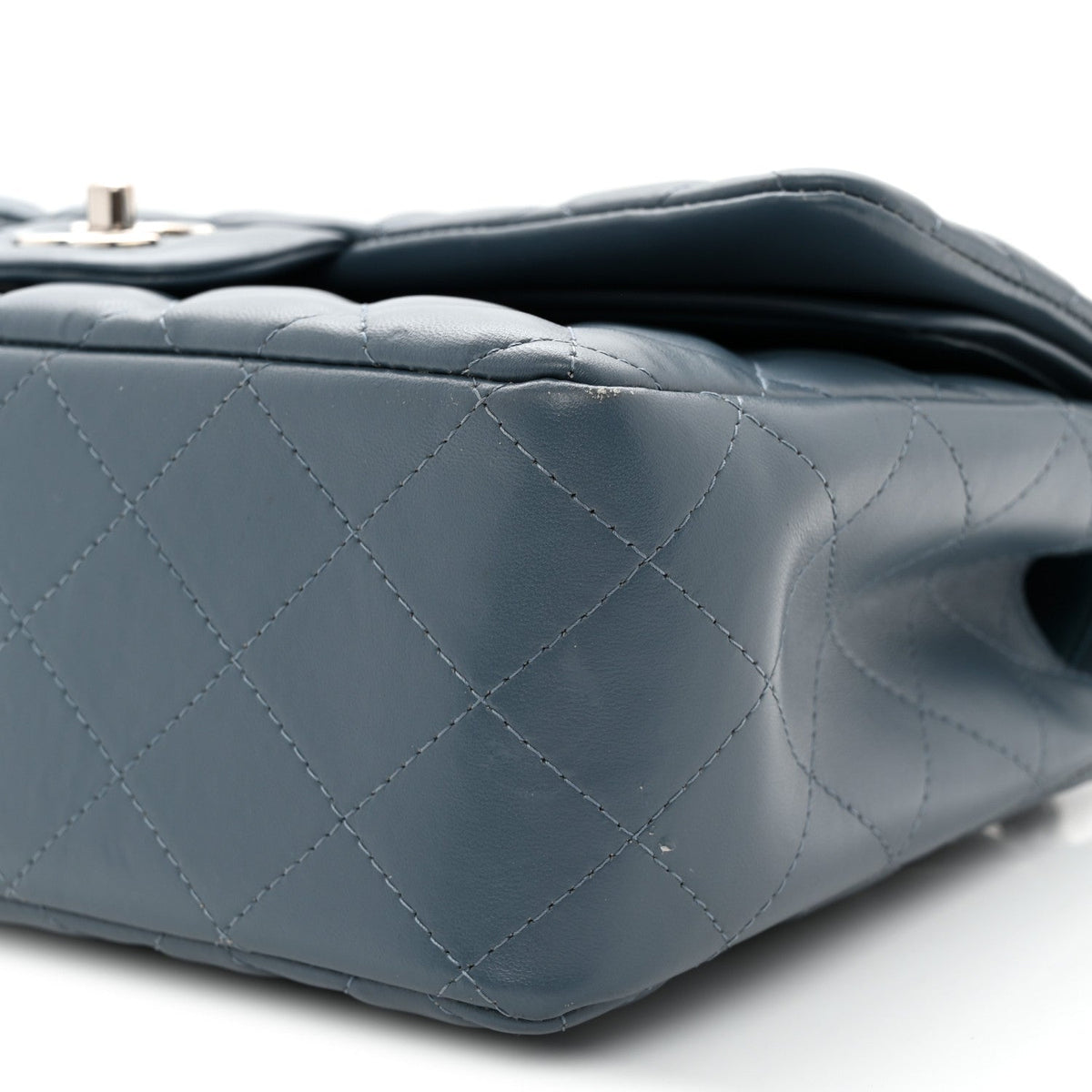 Lambskin Quilted Jumbo Double Flap Dark Blue At My store