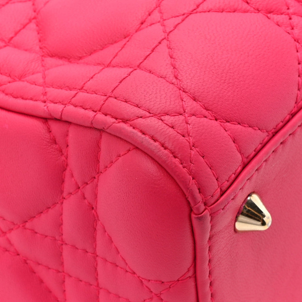 Lambskin Cannage Medium Lady Dior Fuchsia AT My store