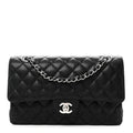 Caviar Quilted Medium Double Flap Black At My store