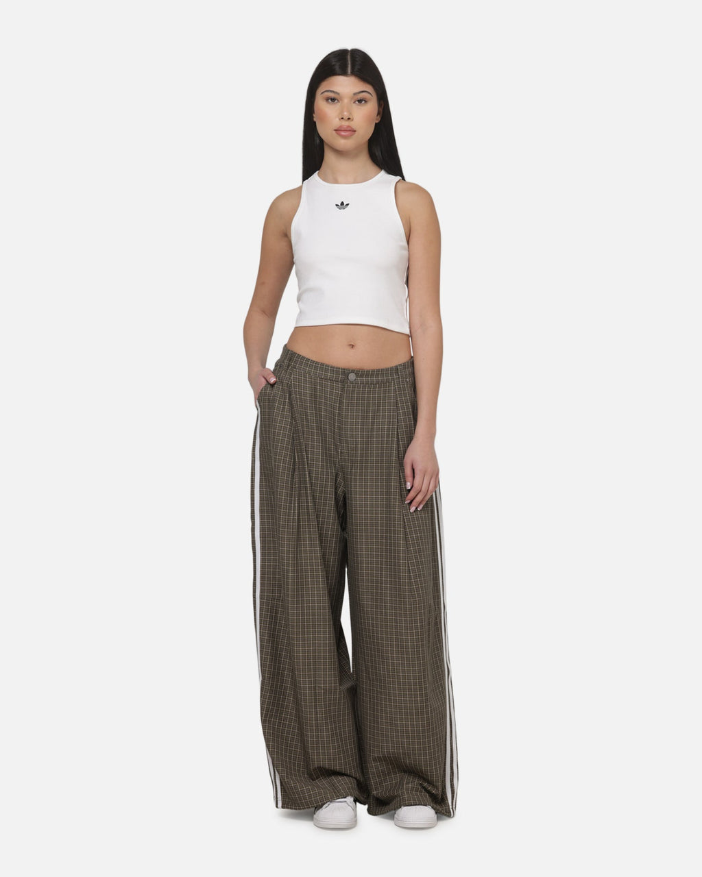 Best-Selling Adidas Women's Checks Trousers Olive