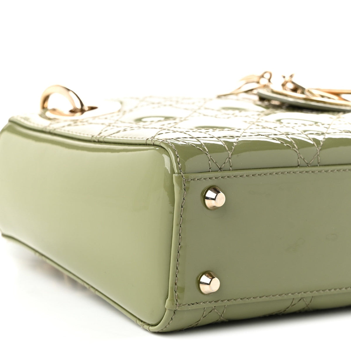 Patent Cannage Mini Lady Dior Dusty Green AT My store