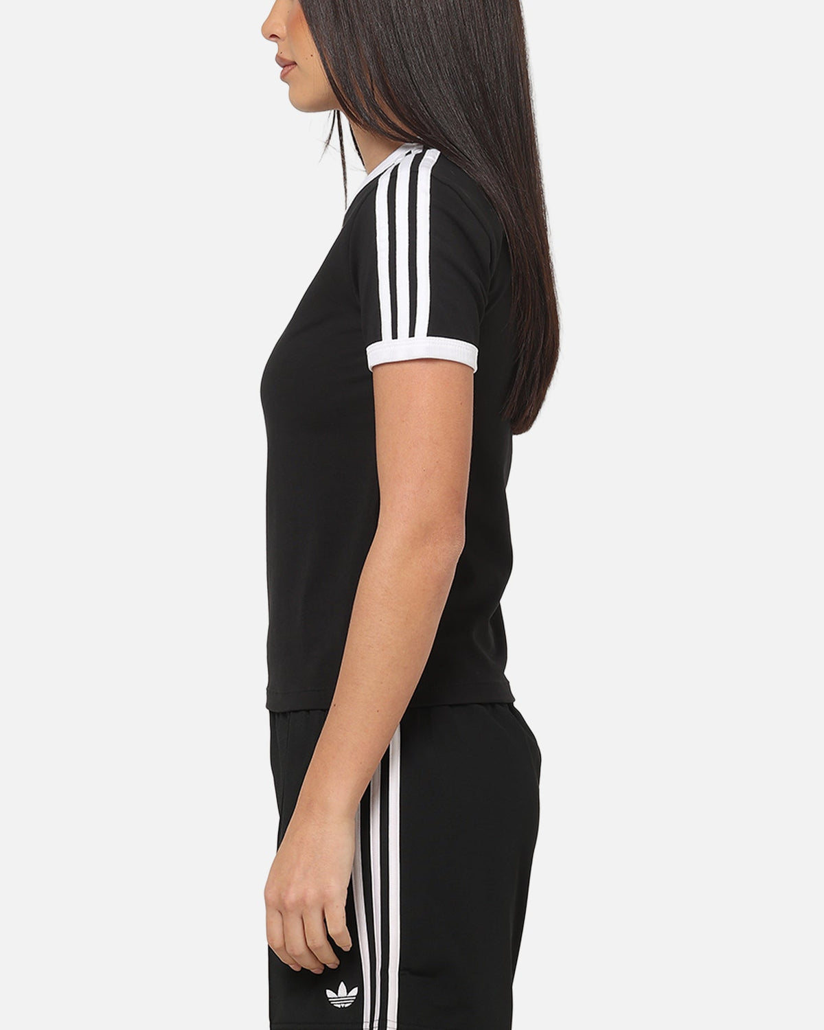 Best-Selling Adidas Women's 3 Stripe Slim T-Shirt Black/White