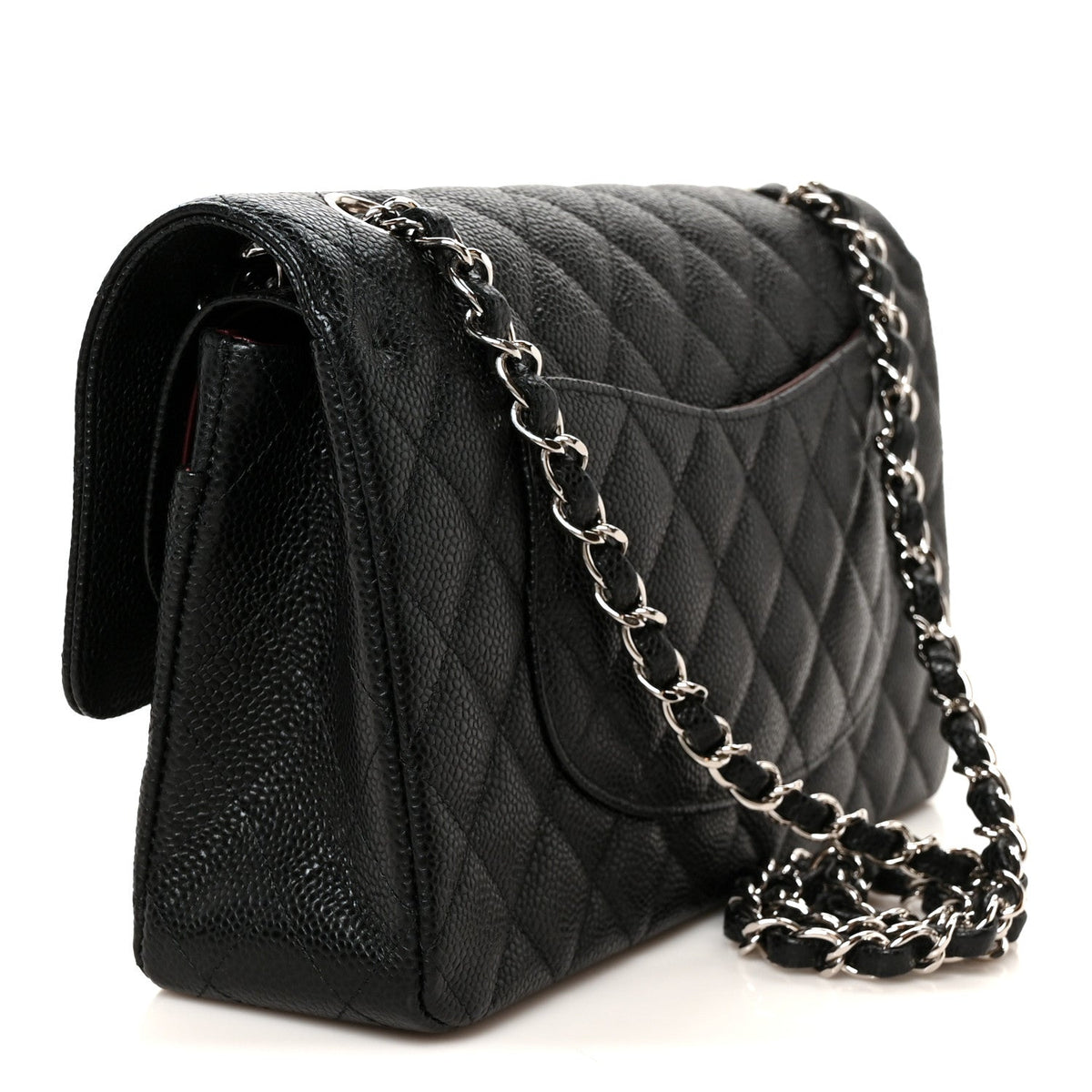 Caviar Quilted Medium Double Flap Black At My store