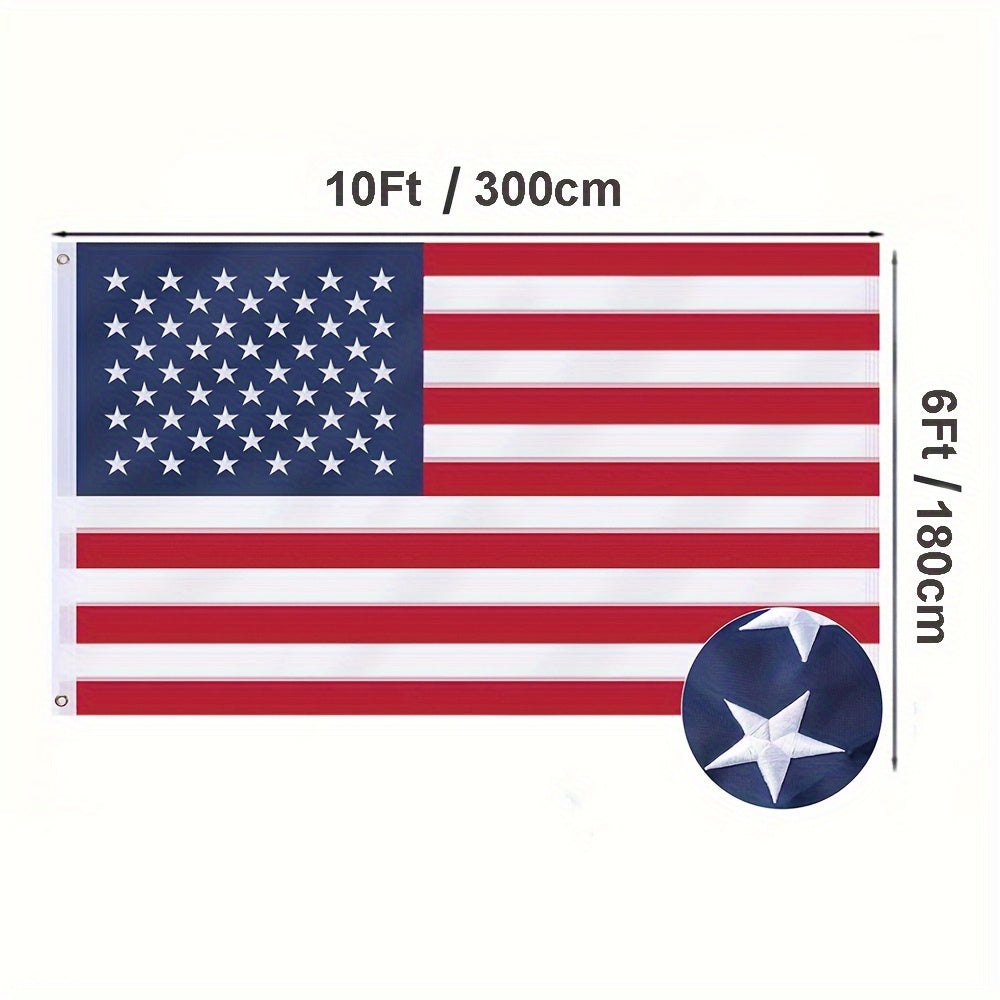2026 New Production 1pc American Flag 3x5 Ft TearProof For Outside, Build To Long Lasting, Fade Resistant Spun Polyester, High Wind US Outdoor Flags Embroidered Stars, Sewn Stripes, Brass Grommet