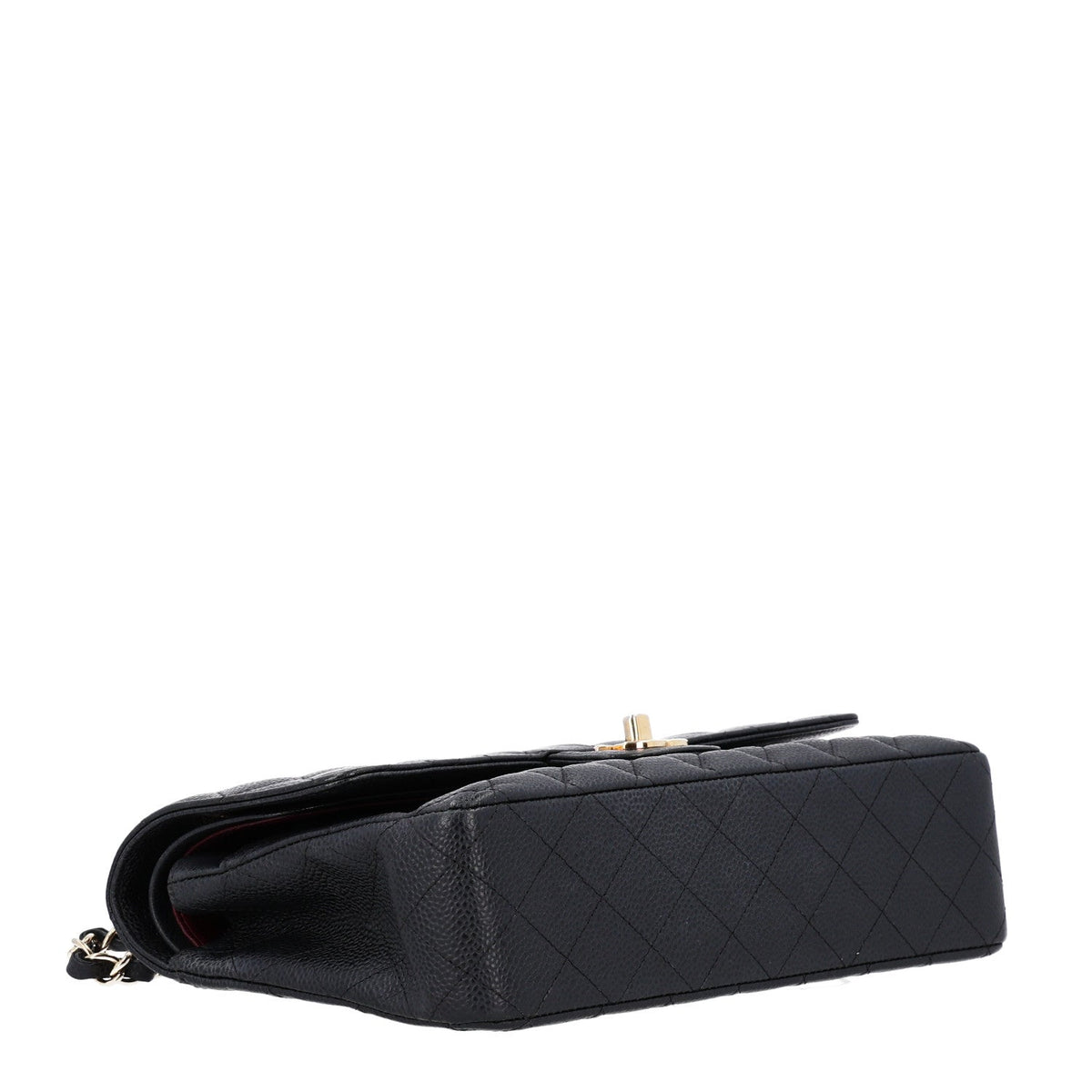 Caviar Quilted Medium Double Flap Black At My store