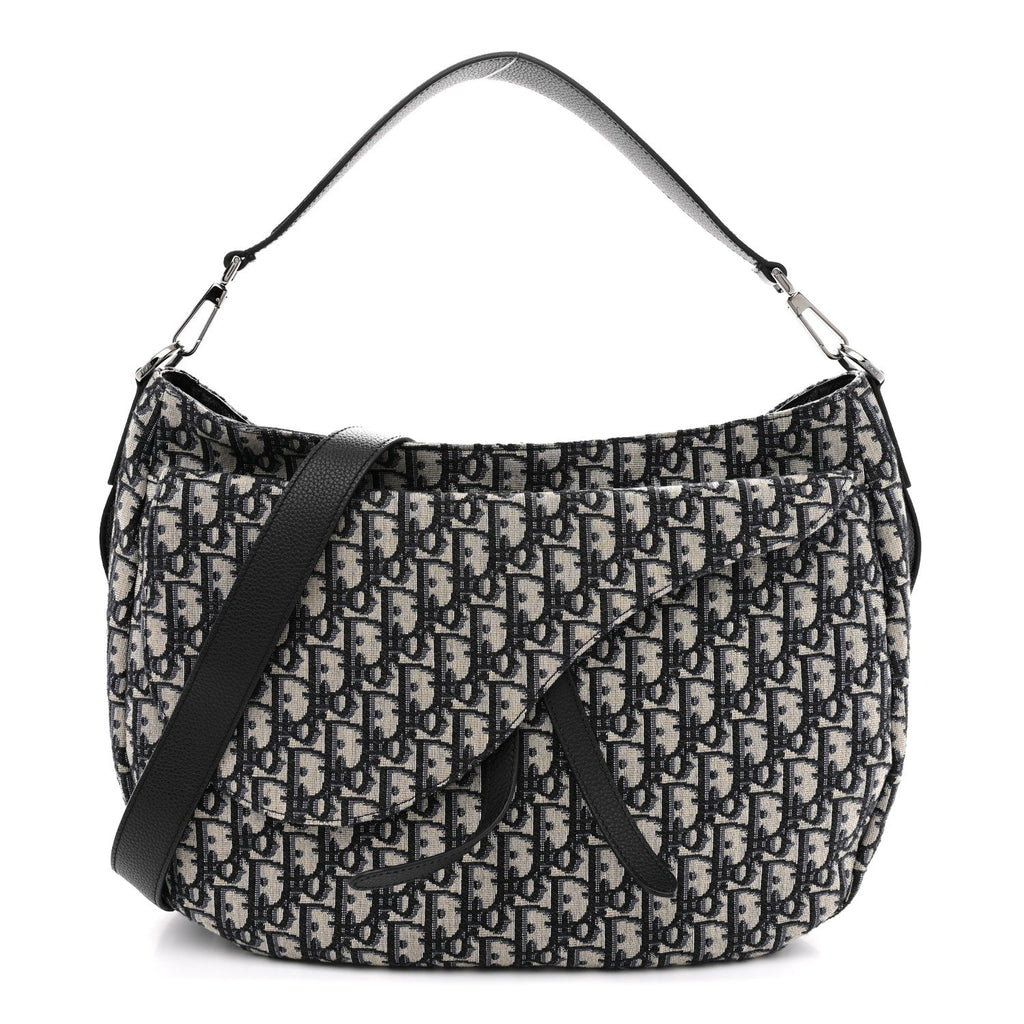 Oblique Soft Saddle Bag Beige Blue AT My store