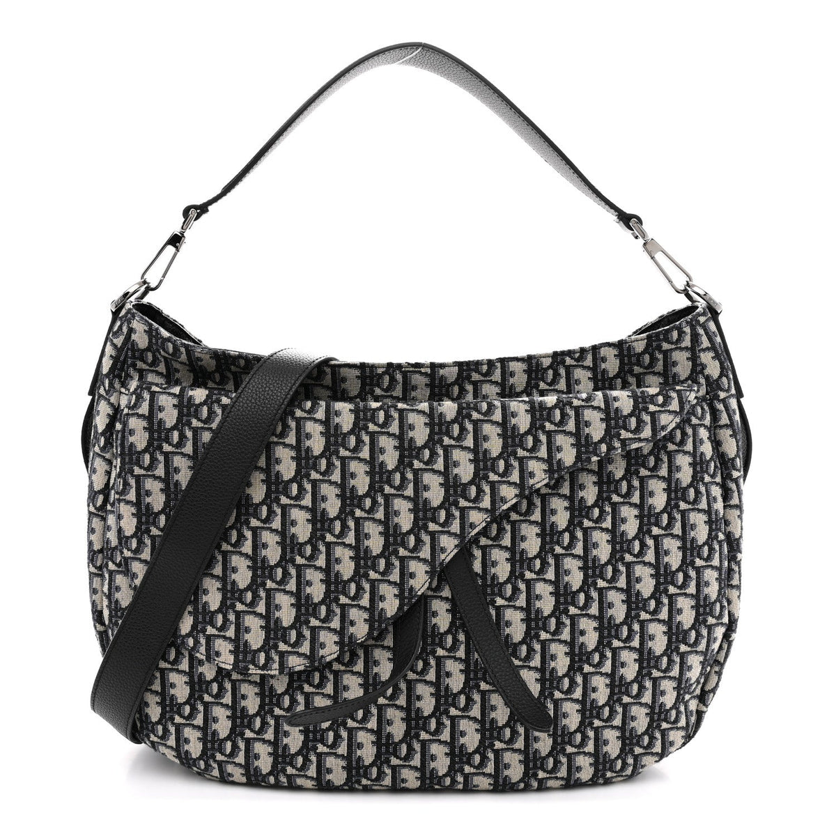 Oblique Soft Saddle Bag Beige Blue AT My store