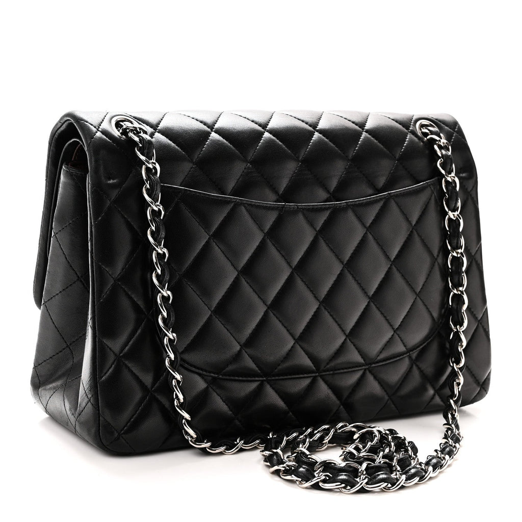 Lambskin Quilted Jumbo Double Flap Black At My store