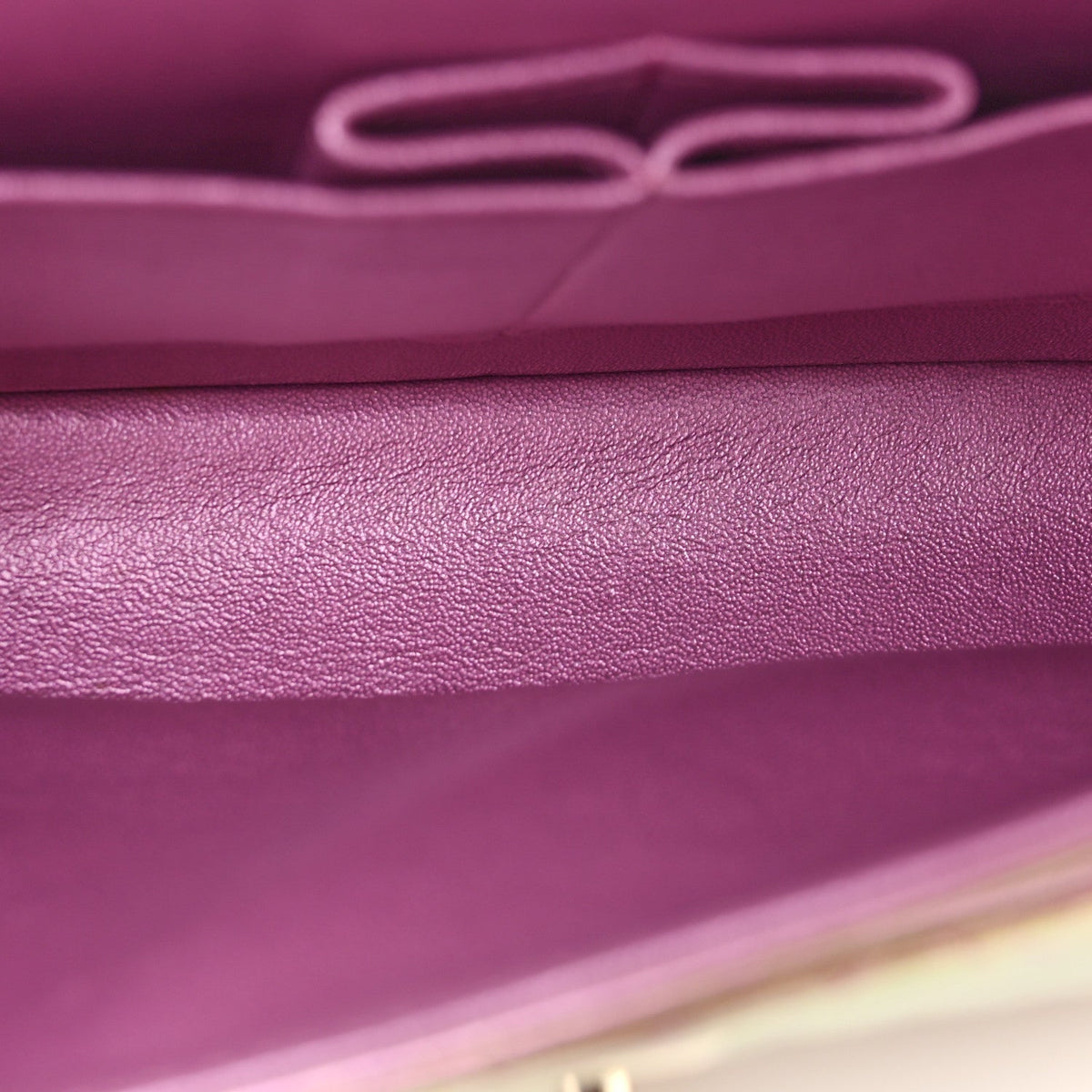 Iridescent Lambskin Quilted Medium Double Flap Purple At My store