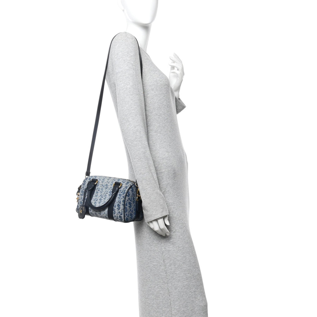 Denim Oblique Groove 20 Bag Blue AT My store