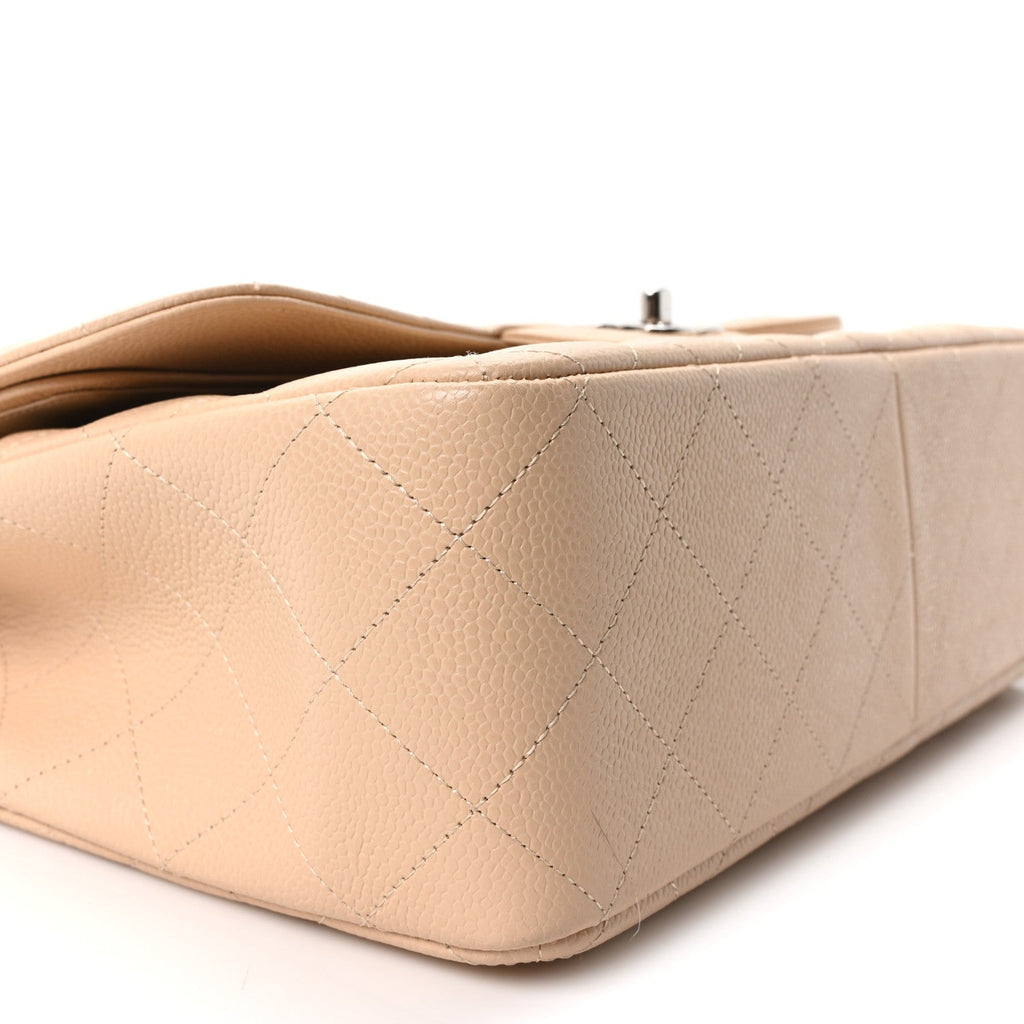 Caviar Quilted Jumbo Double Flap Beige Clair At My store