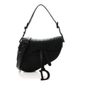 Calfskin Embossed Oblique Saddle Bag With Strap Black AT My store