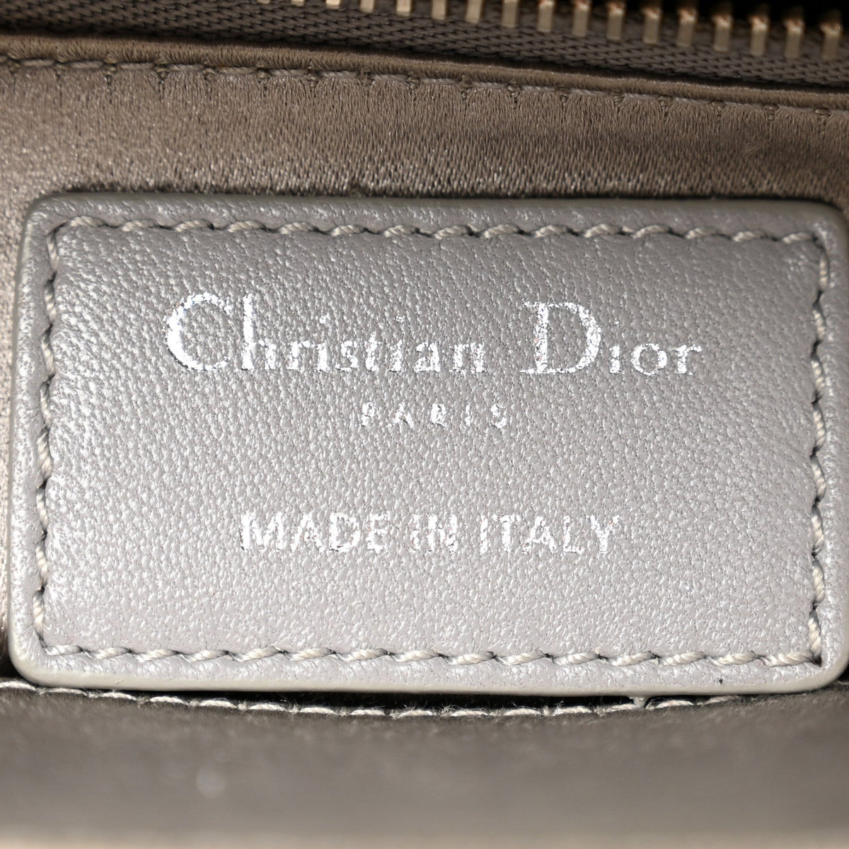 Satin Crystal Cannage Mini Lady Dior Gray AT My store