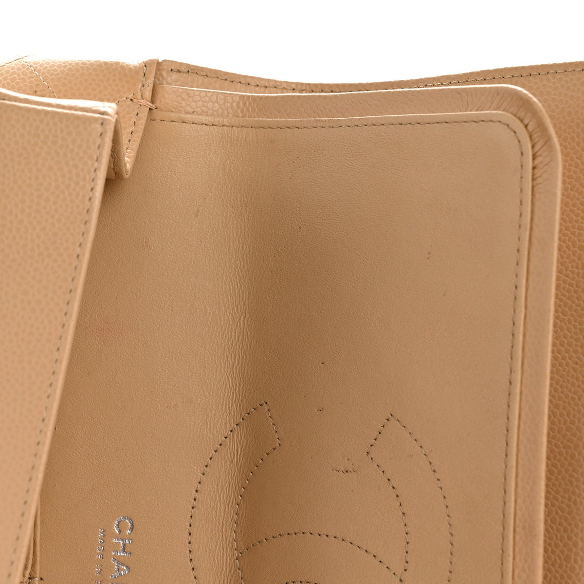 Caviar Quilted Jumbo Double Flap Beige Clair At My store