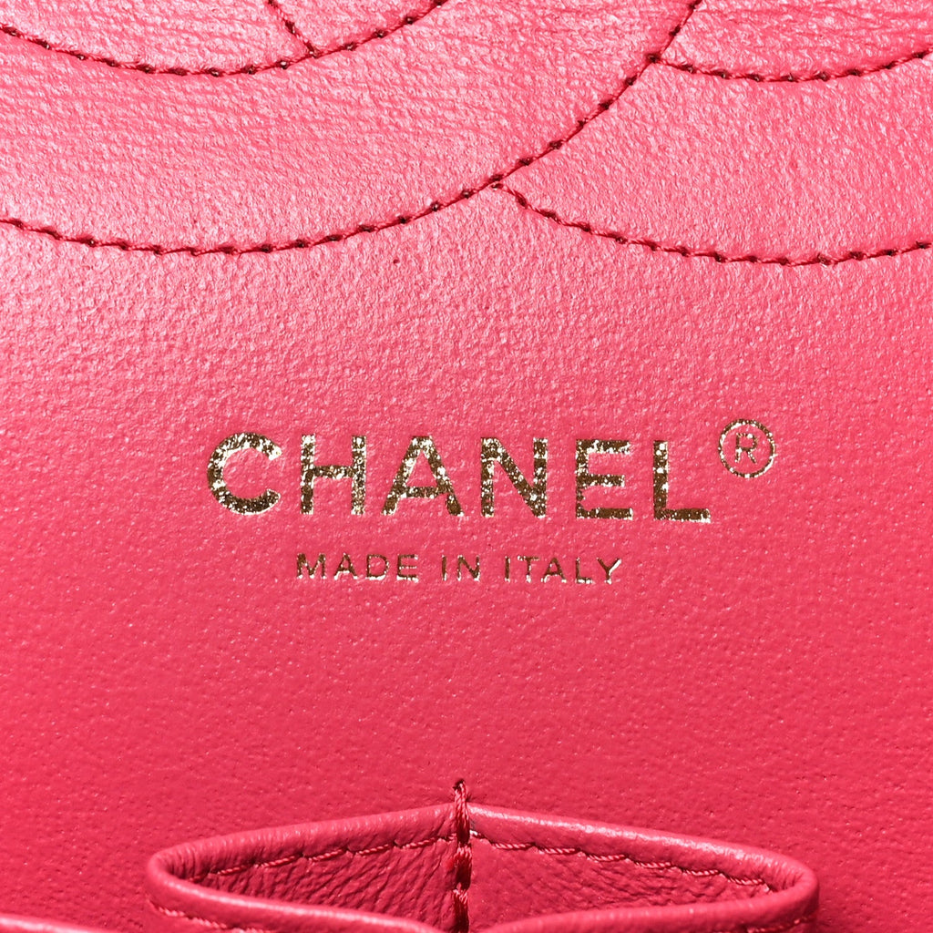 Caviar Quilted Jumbo Double Flap Dark Pink At My store