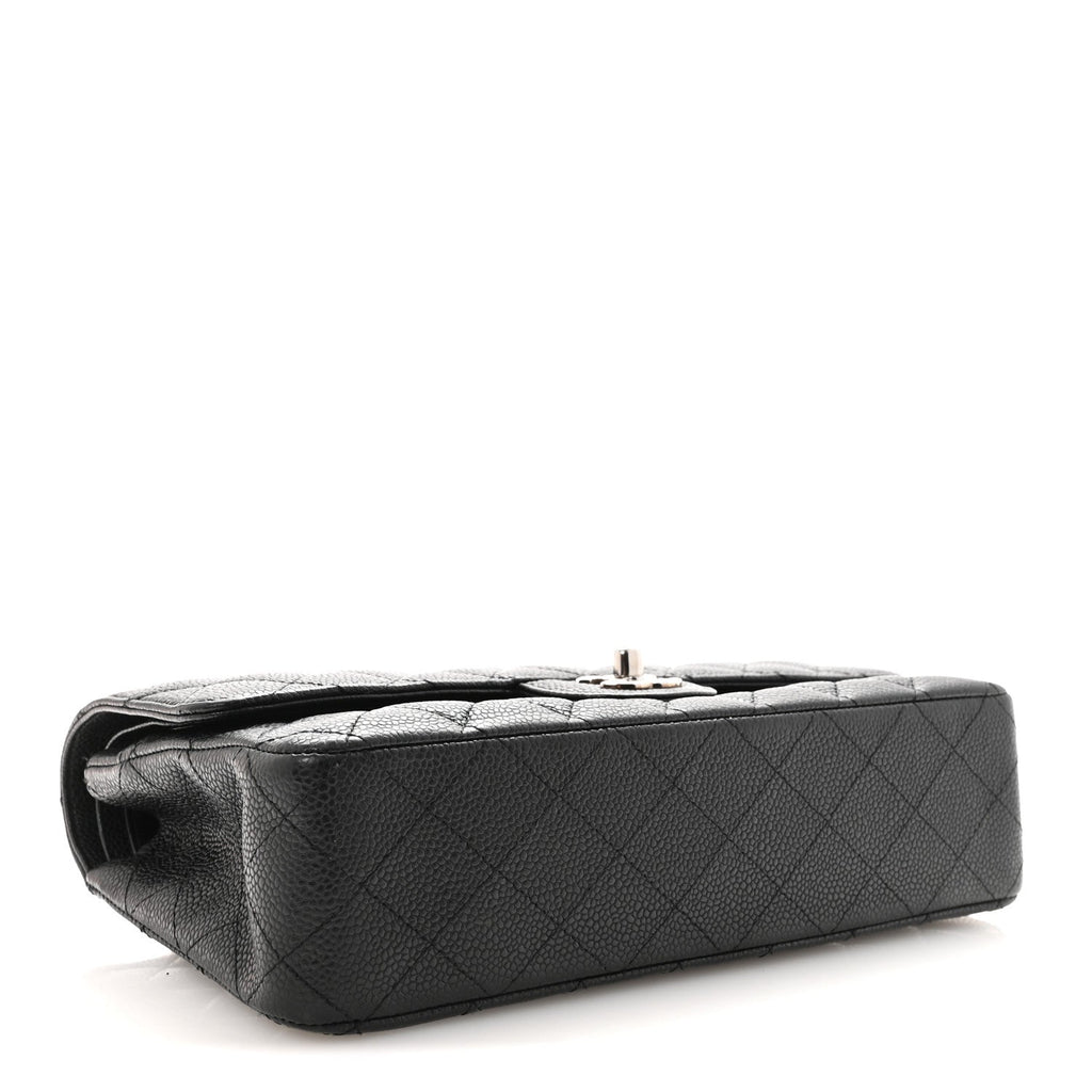 Caviar Quilted Medium Double Flap Black At My store