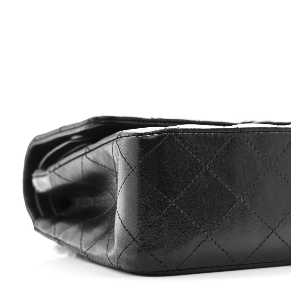 Lambskin Quilted Medium Double Flap Black At My store