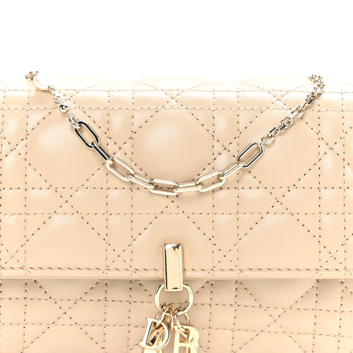 Lambskin Cannage Chain My Dior Daily Chain Pouch Powder Beige AT My store