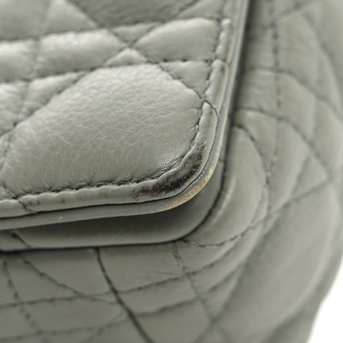 Calfskin Cannage Small Caro Bag Grey AT My store
