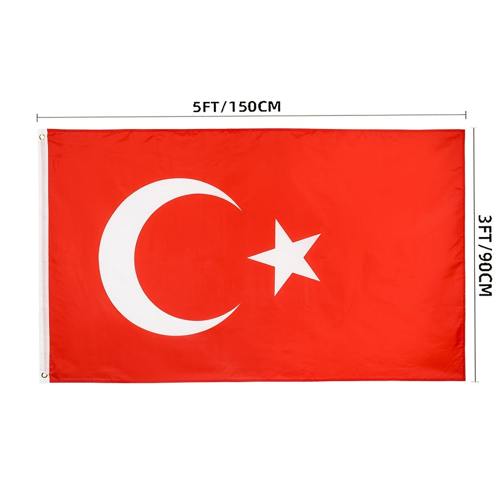 2026 New Production 1pc, 90*150cm/3x5fts Turkish National Flags Republic Of Turkey Turkish Flag, Outdoor Garden Flag, Outdoor Decor, Yard Decor, Garden Decor, Outside Decor