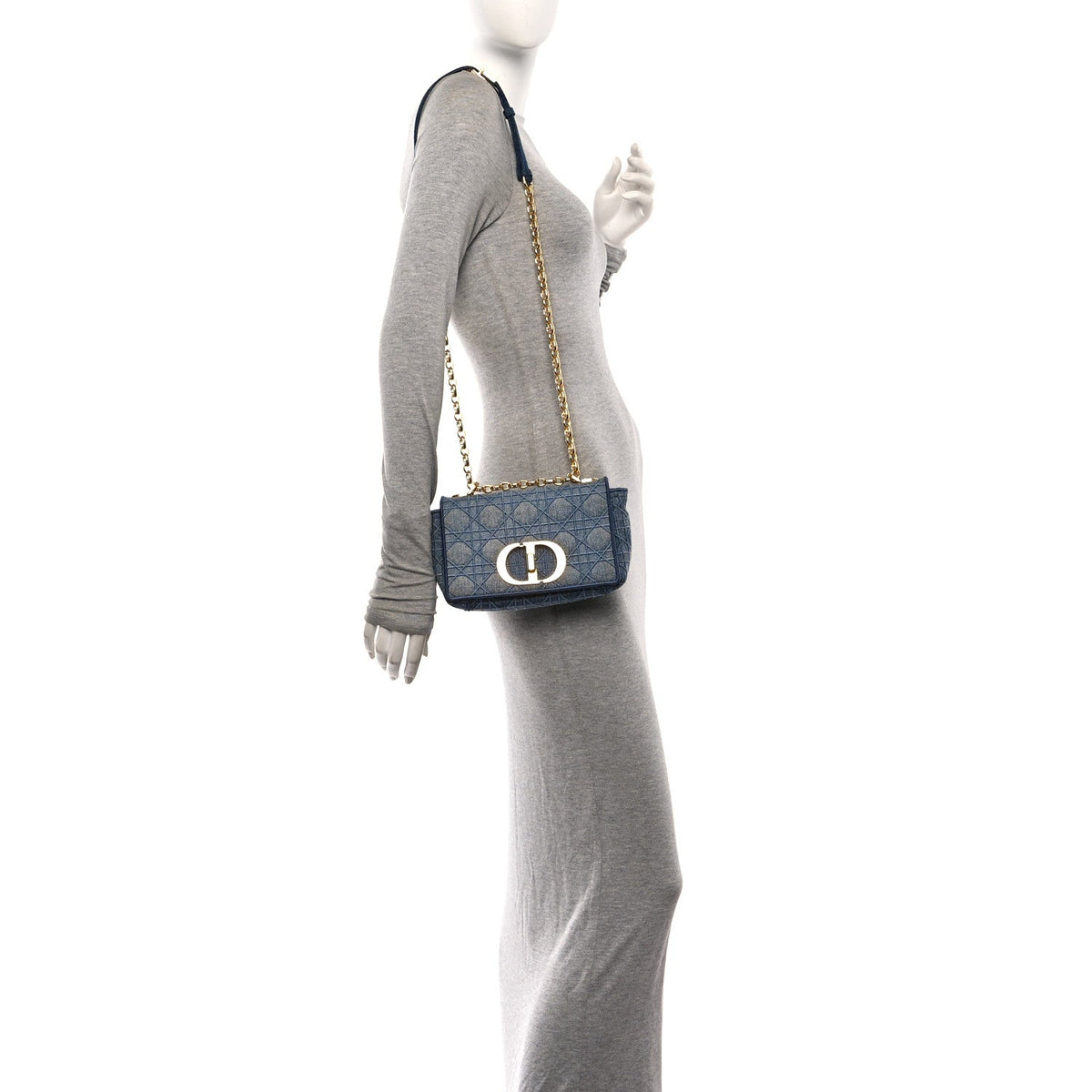 Denim Cannage Small Caro Bag Blue AT My store