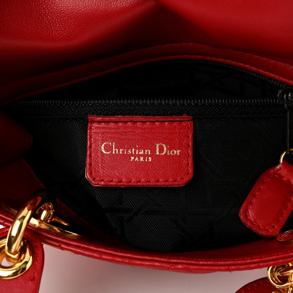Lambskin Cannage Mini Lady Dior Red AT My store