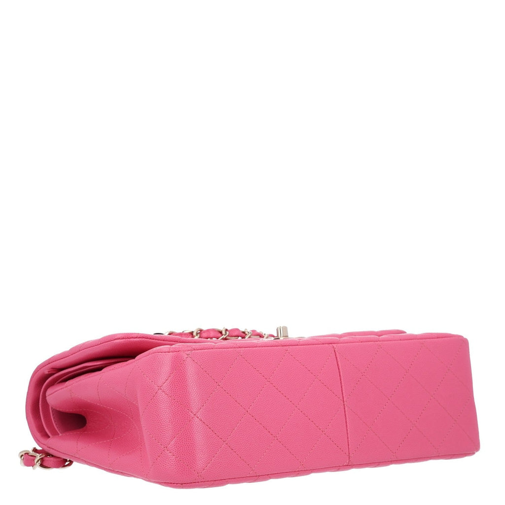 Caviar Quilted Jumbo Double Flap Pink At My store