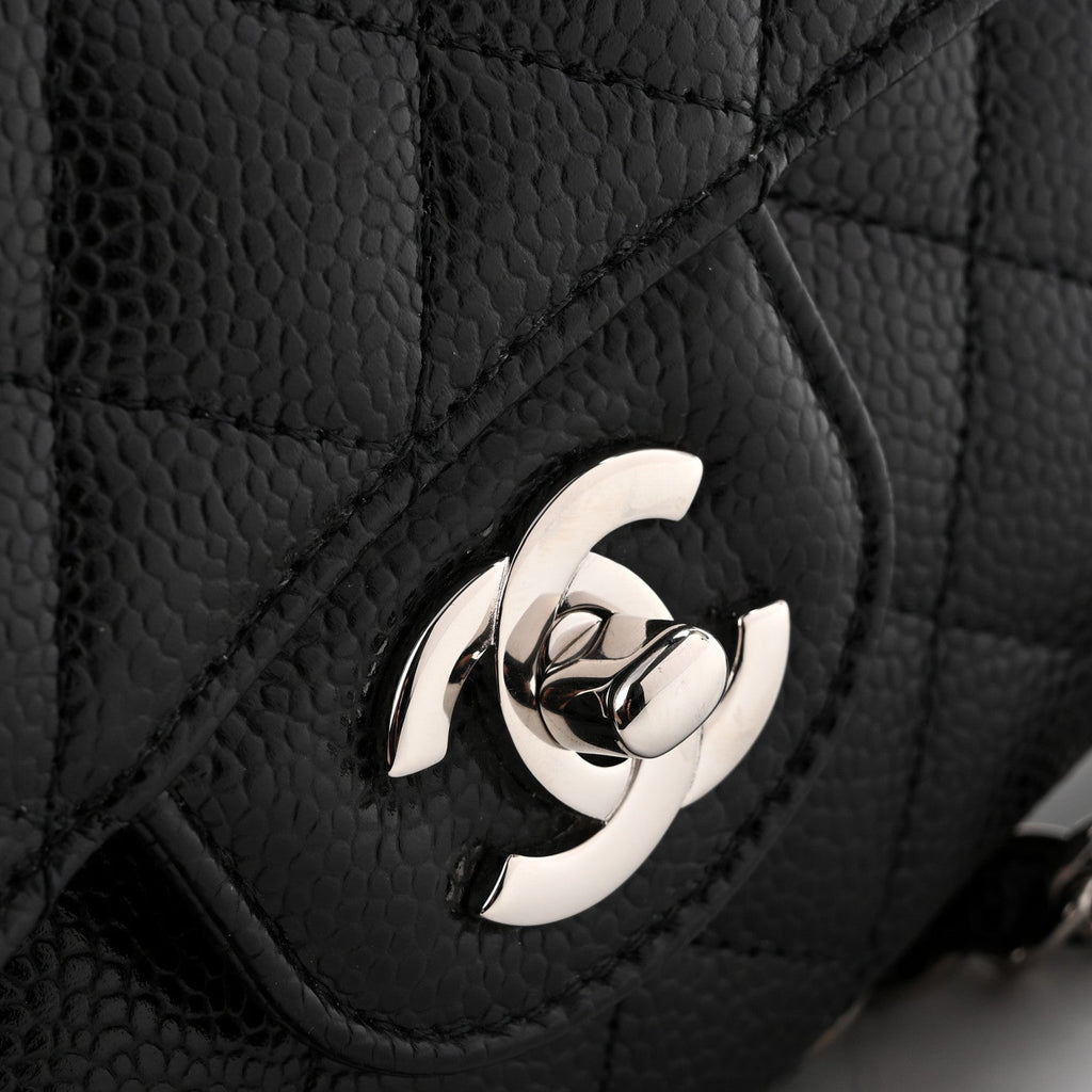 Caviar Quilted Medium Double Flap Black At My store