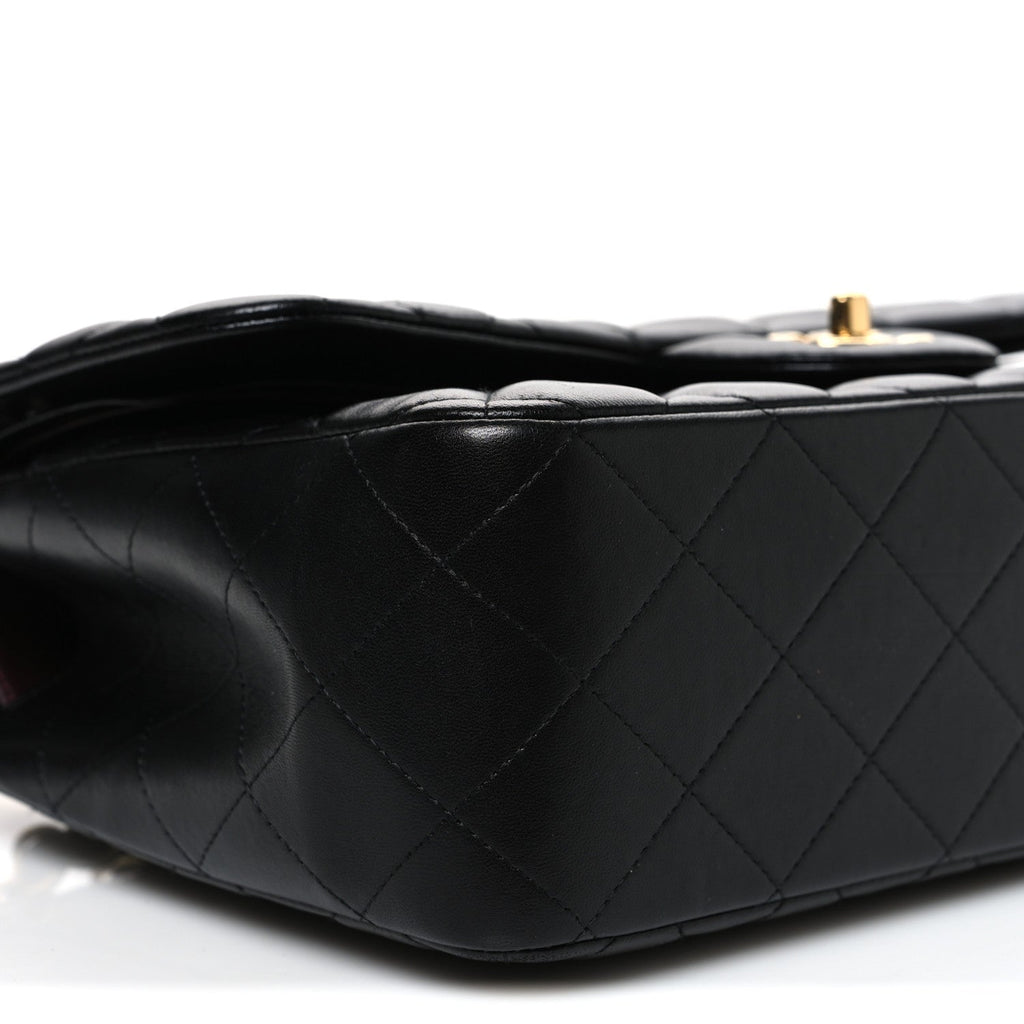Lambskin Quilted Jumbo Double Flap Black At My store
