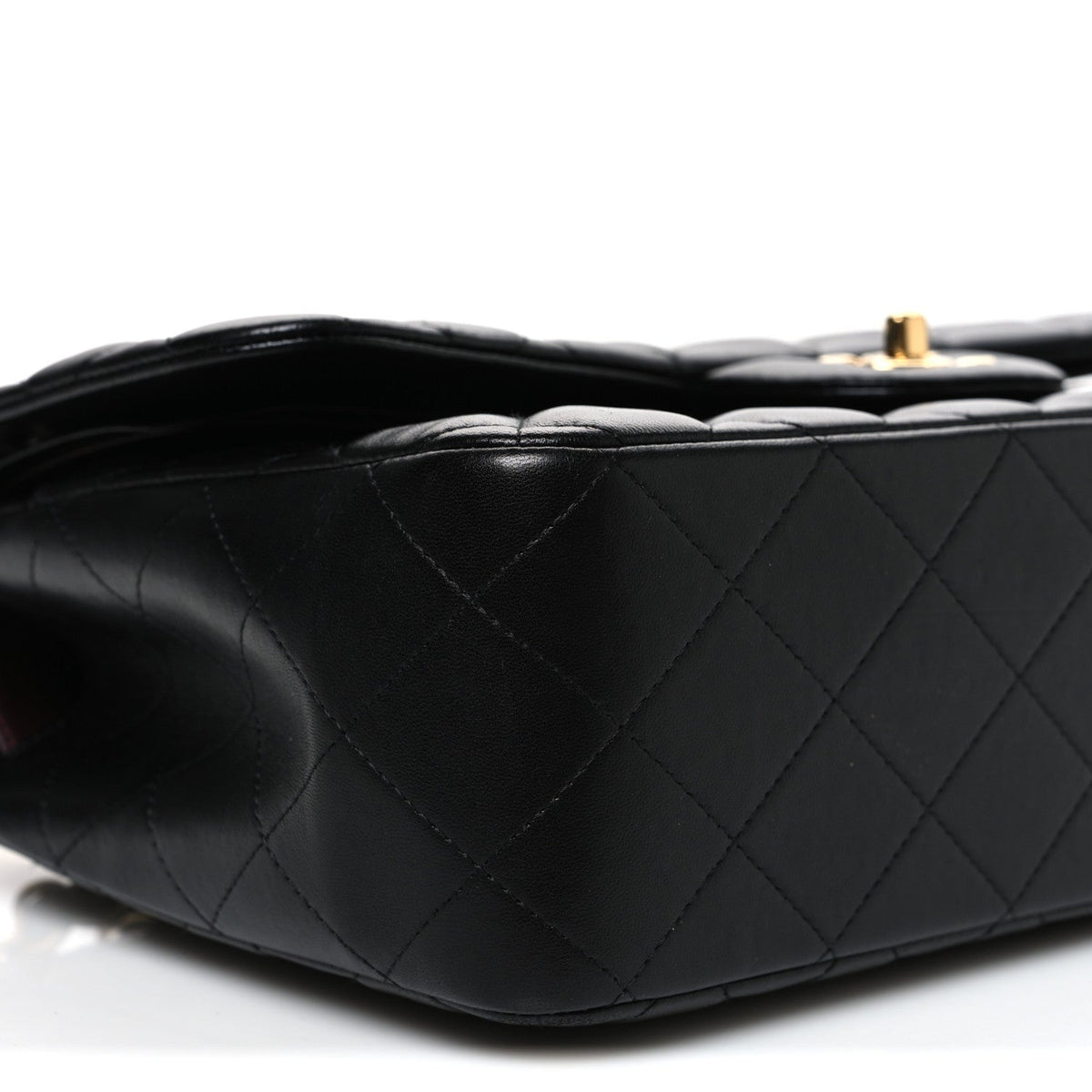 Lambskin Quilted Jumbo Double Flap Black At My store