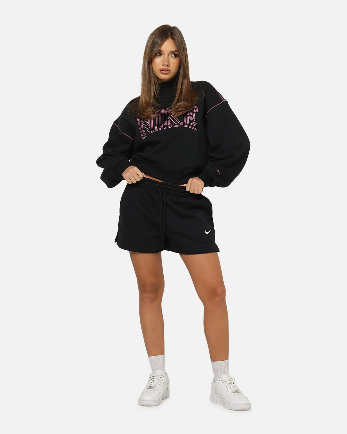 Top Seller Nike Women's Sportswear Phoenix Fleece Mid-Rise 4" Shorts Black/Sail
