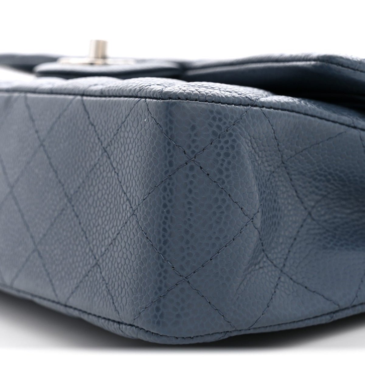 Caviar Quilted Medium Double Flap Blue At My store