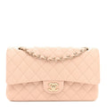 Caviar Quilted Medium Double Flap Light Beige At My store