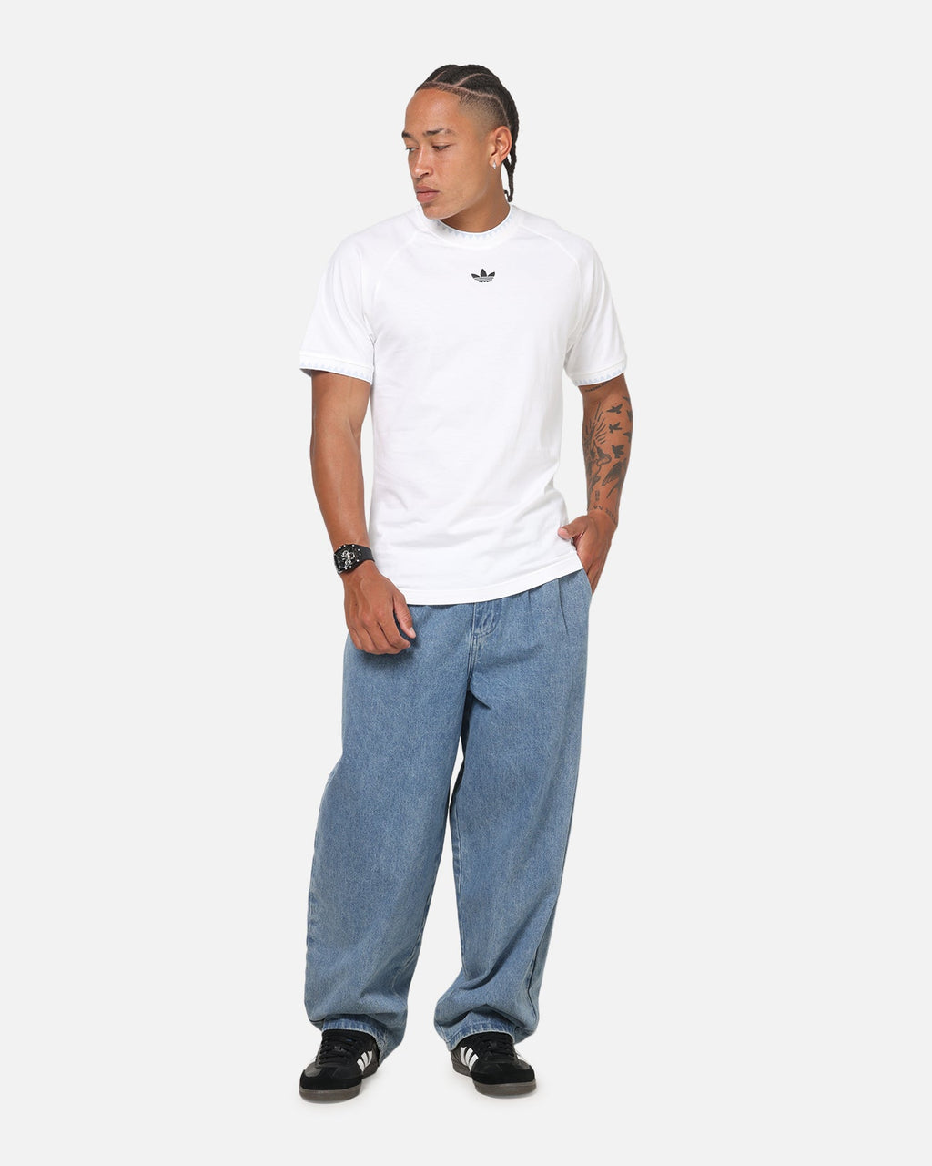 Best-Selling Adidas Chest Stripes Engineered T-Shirt White