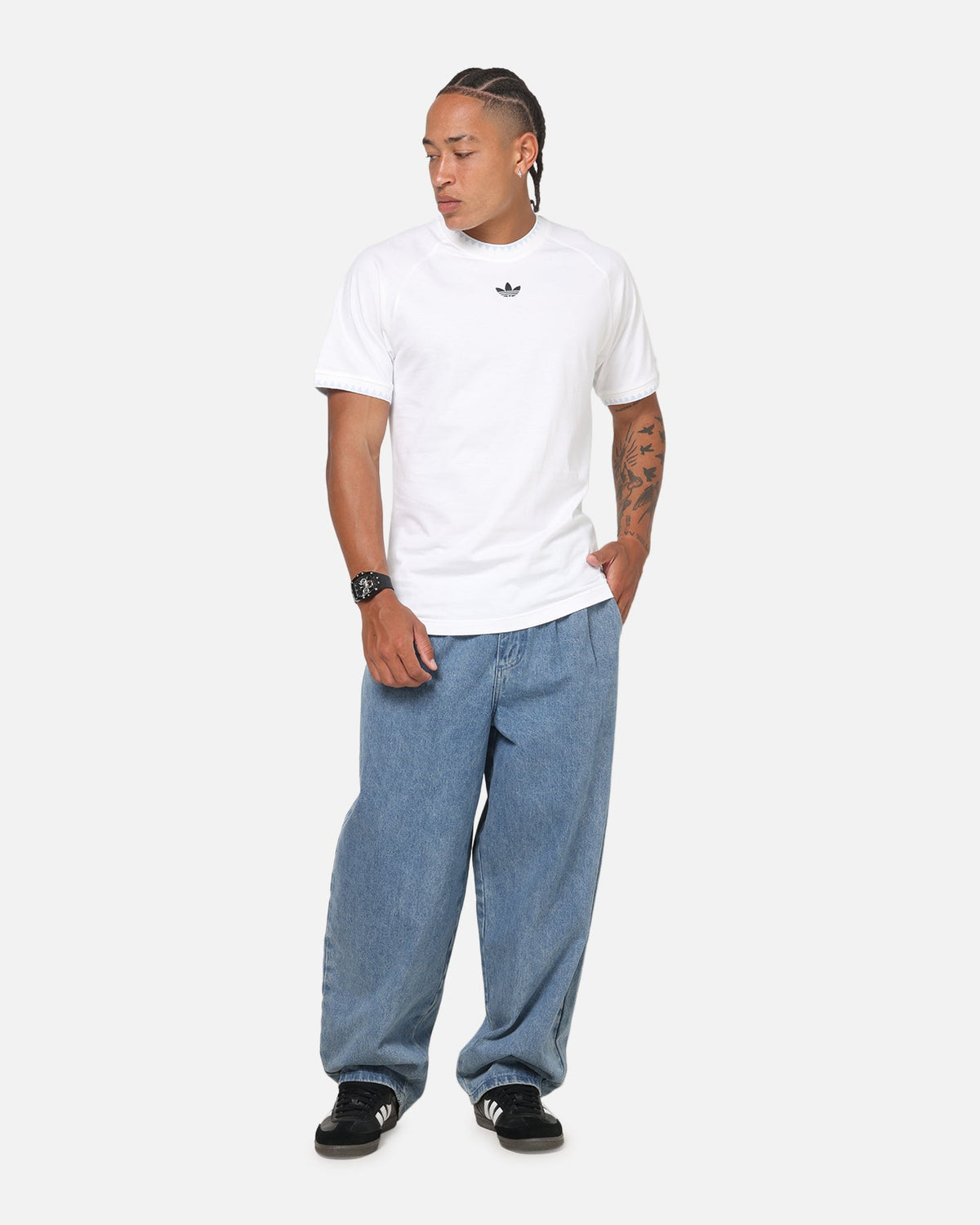 Best-Selling Adidas Chest Stripes Engineered T-Shirt White
