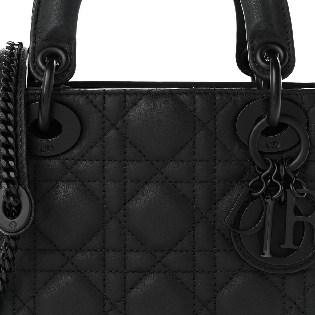 Ultra Matte Calfskin Cannage Mini Lady Dior Black AT My store