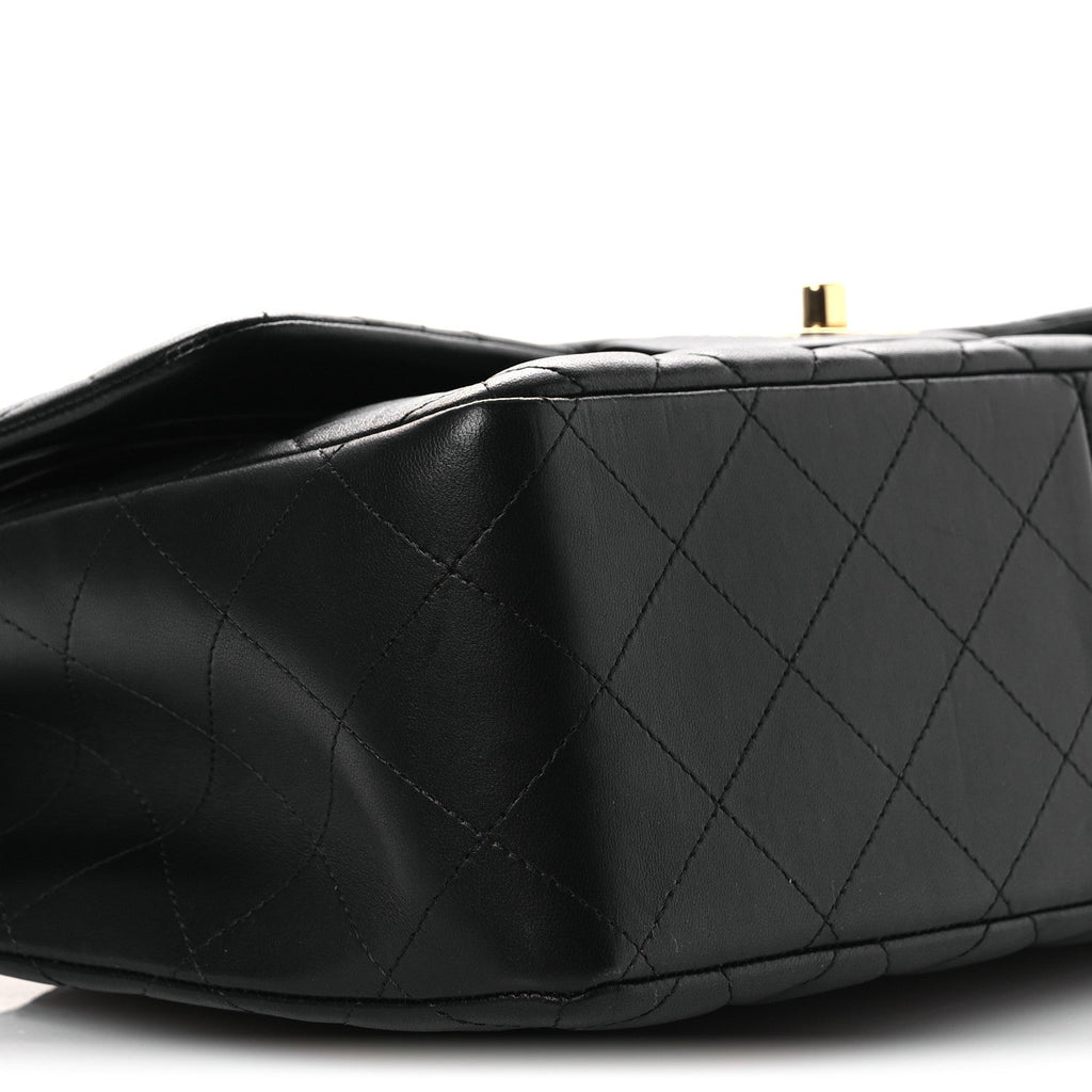 Lambskin Quilted Jumbo Double Flap Black At My store