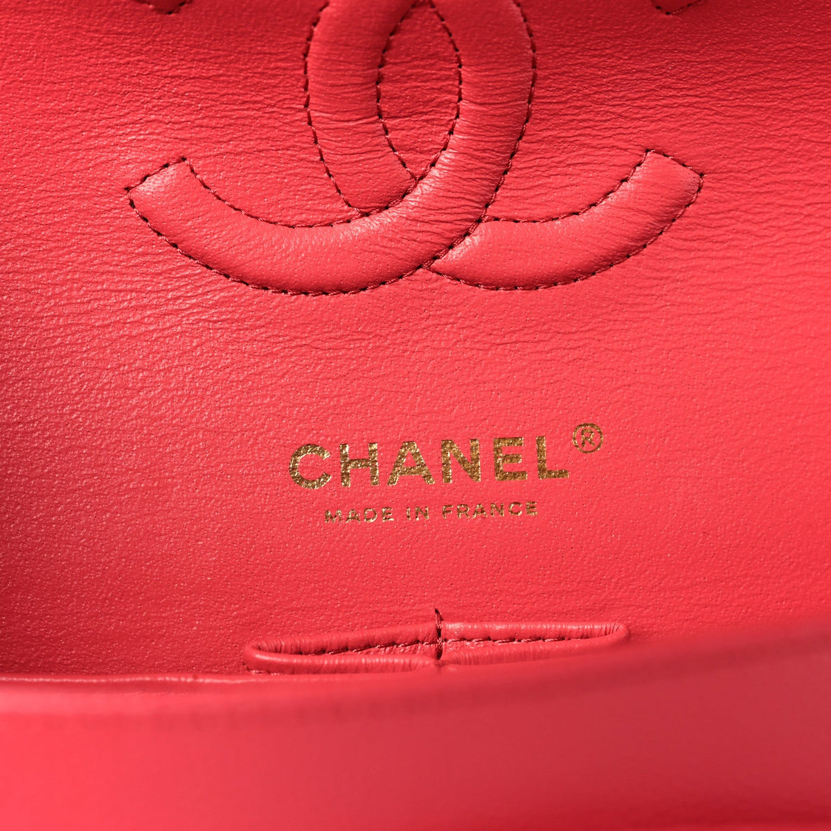 Caviar Quilted Medium Double Flap Red At My store