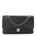 Caviar Quilted Medium Double Flap Black At My store