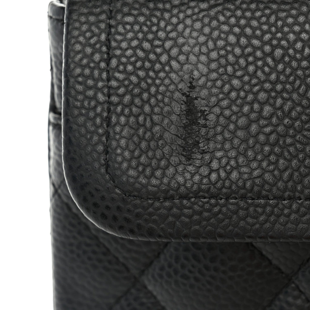Caviar Quilted Small Double Flap Black At My store