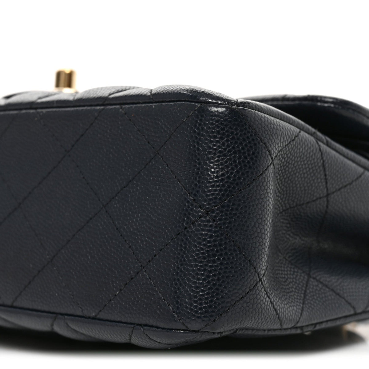 Caviar Quilted Small Double Flap Dark Navy At My store
