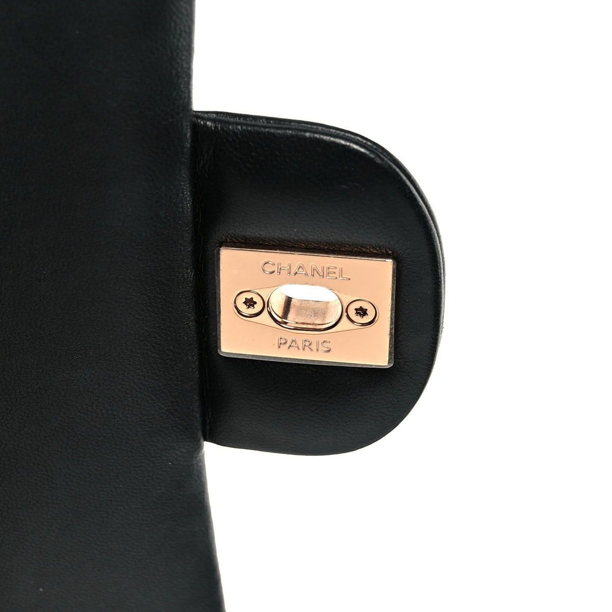 Lambskin Quilted Medium Double Flap Black At My store