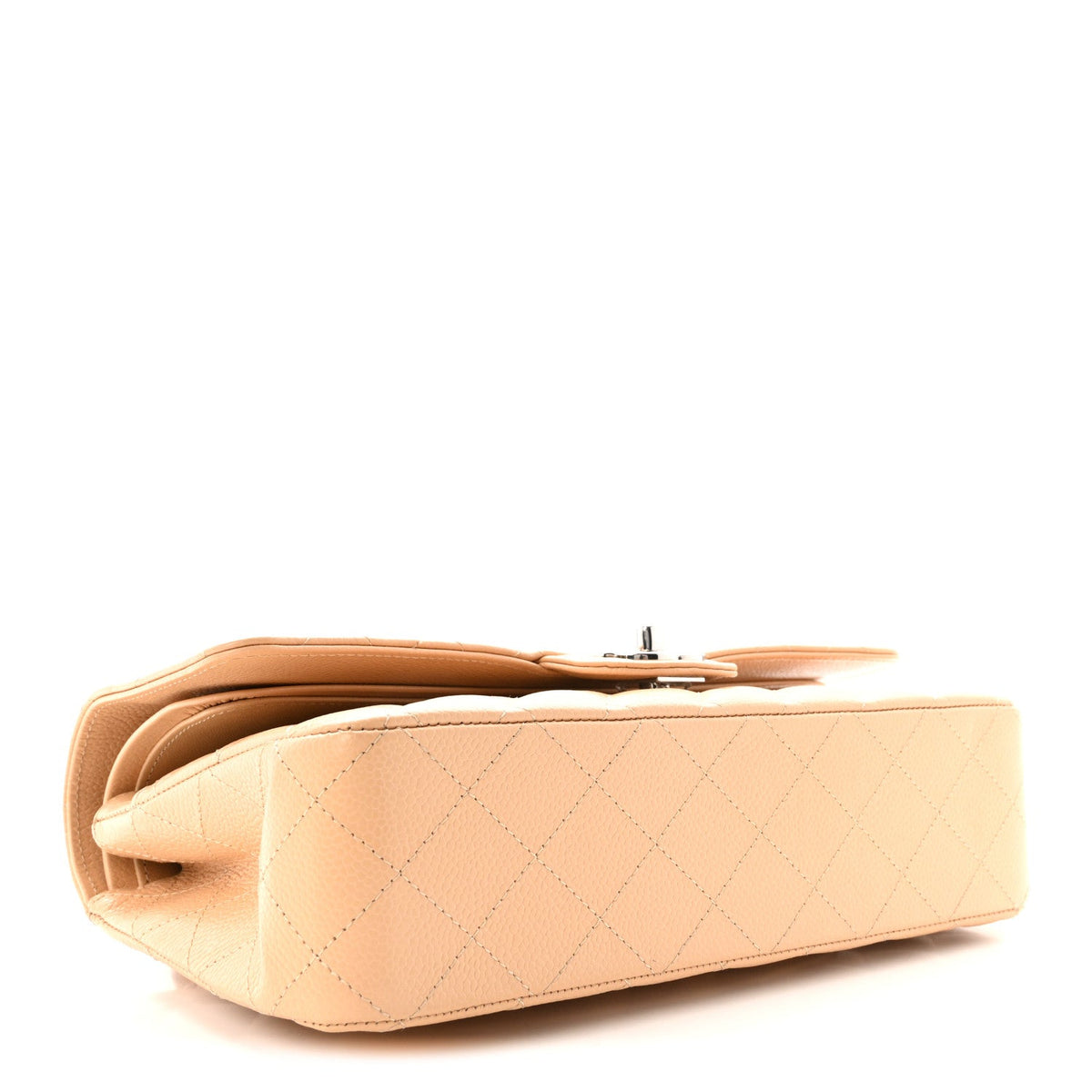 Caviar Quilted Medium Double Flap Beige At My store