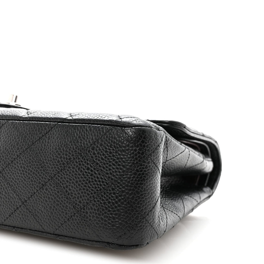 Caviar Quilted Medium Double Flap Black At My store