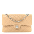 Caviar Quilted Small Double Flap Beige At My store