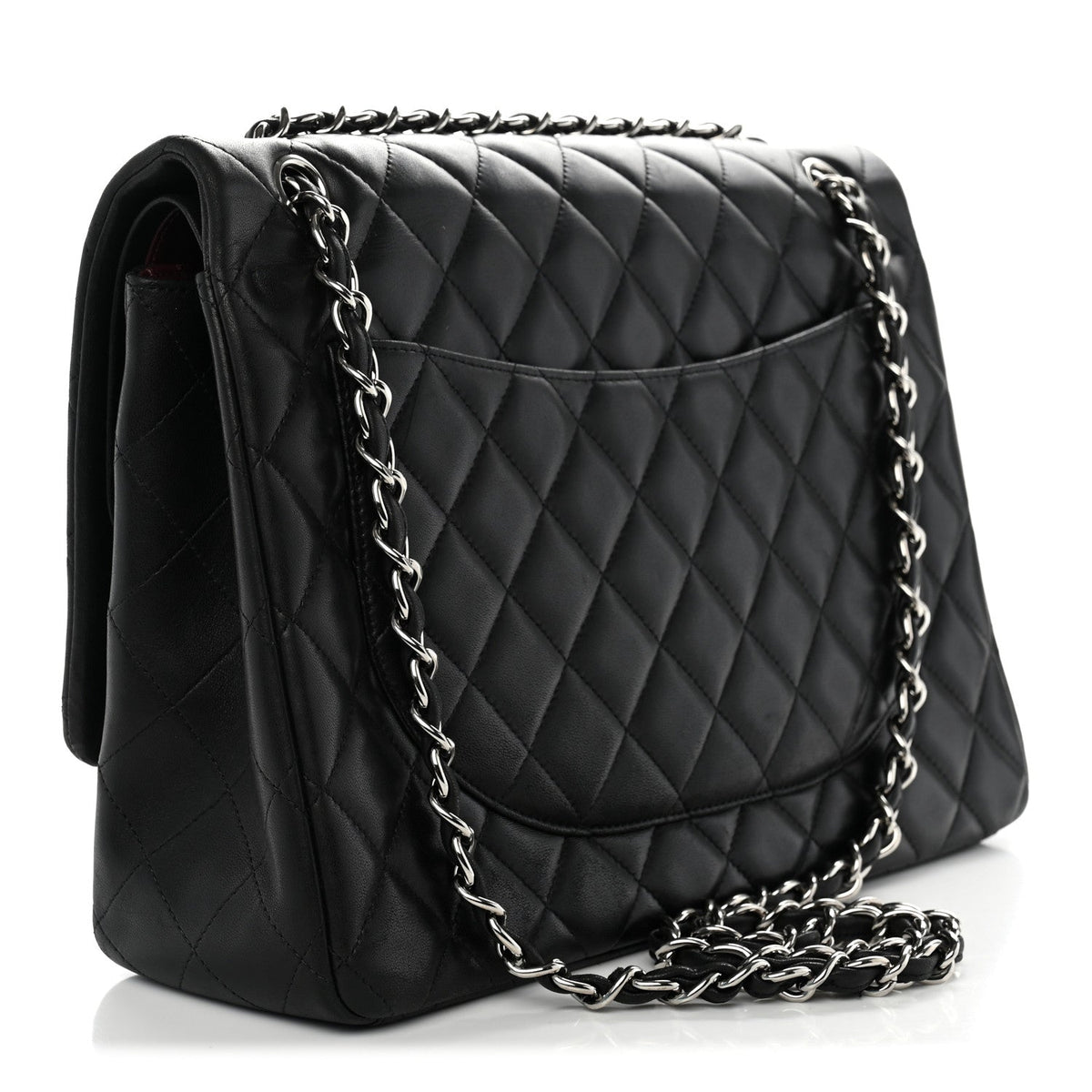 Lambskin Quilted Maxi Double Flap Black At My store