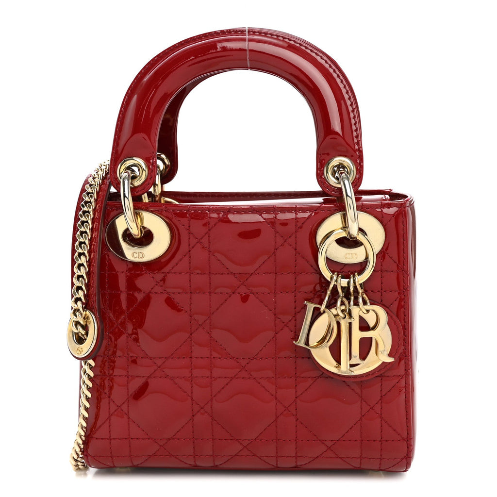 Patent Cannage Mini Lady Dior Red AT My store